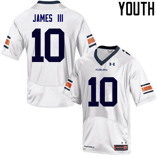 Auburn Tigers Youth Paul James III #10 White Under Armour Stitched College NCAA Authentic Football Jersey JSN3574RY